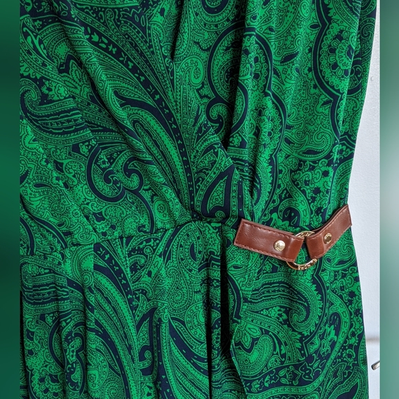 Michael Kors Leather Trim Shift Dress L - Picture 2 of 6